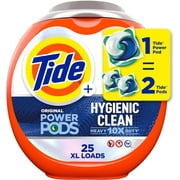 Tide Hygienic Clean Heavy 10x Duty Power PODS Laundry Detergent Pacs, Original, 25 count, For Visible and Invisible Dirt