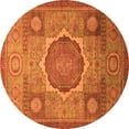 thumbnail image 1 of Ahgly Company Indoor Round Oriental Orange Modern Area Rugs, 7' Round, 1 of 4