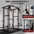 thumbnail image 5 of MITONOS Power Cage, 2000LB Squat Rack with Cable Crossover System, Multi-Function Weight Cage, Home Gym Workout Machine with More Training Attachments, BK, 5 of 10