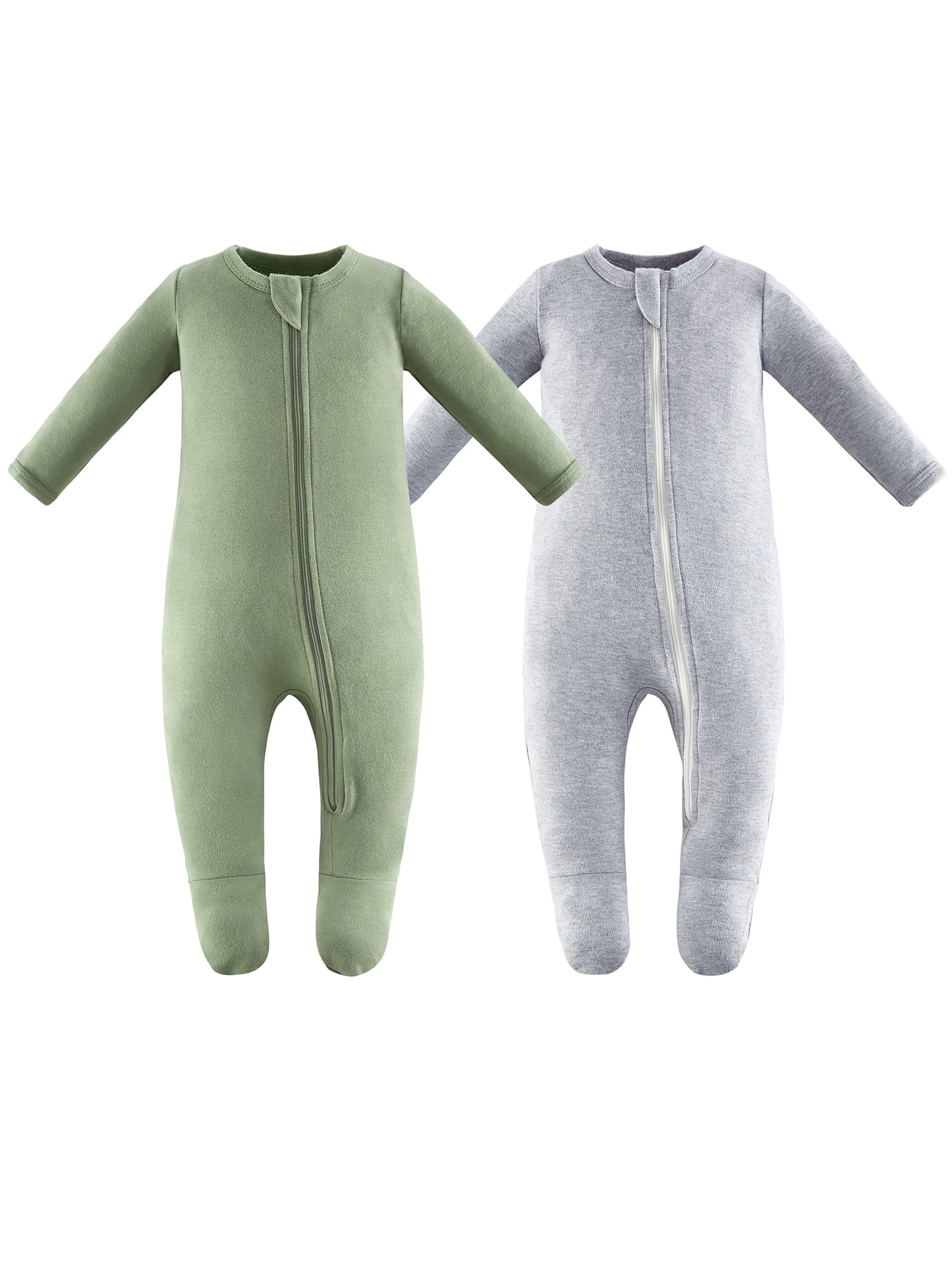 Owlivia Organic Cotton Baby Boy Girl Zip Front Sleep 'N Play Footed Baby Sleepwear Long Sleeve Pyjamas from Newborn to 18months