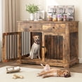thumbnail image 7 of Waleaf 44 inch Dog Crate Furniture with 2 Storage Drawers,Wooden Dog Kennel for Inside,End Tables with Dog Crate for Large Medium Dogs, Brown, 7 of 7