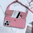 thumbnail image 4 of Compatible with iPhone 13 Pro Max Crossbody Wallet Case for Women Girls with Neck Lanyard Wrist Strap Fashion Handbag Purse Credit Card Holder Slot Pocket PU Leather Flip Phone Case Pink, 4 of 14