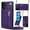 Purple, variant on Dteck for iPhone 16 Plus Case, Shockproof Magnetic Protective Zipper Pocket Purse Handbag Shoulder Strap Stylish Protective Cover, Rosegold