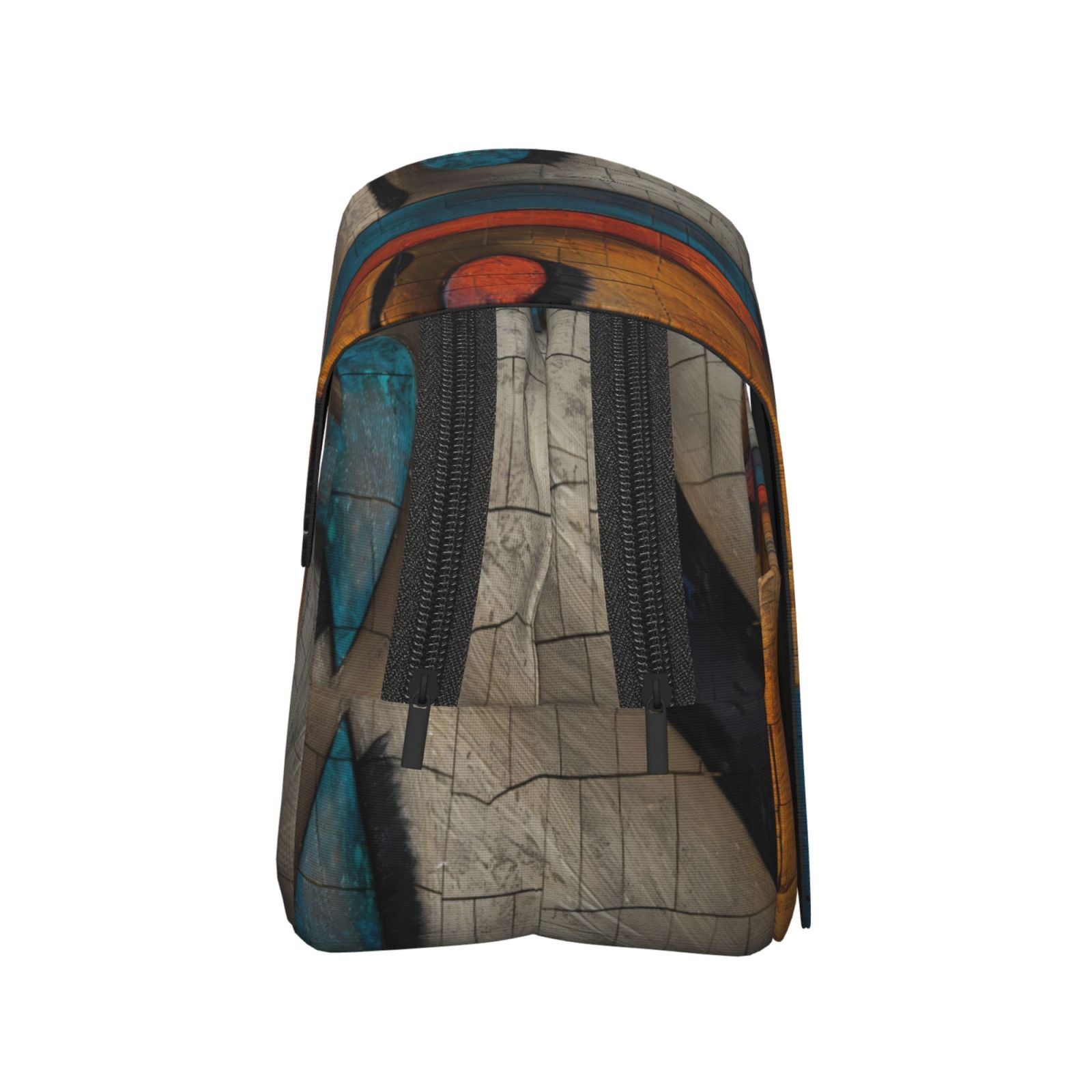 Rateoe Abstract Colorful Duality Pattern Double Clamshell Pen Case, Storage Organizer with Two Zipper Compartments– Holds Up to 50 Pencils & Pens