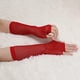 thumbnail image 4 of 2 Pares De Guantes Sin Dedos  Codo Longitud Para Mujer Rojo Una Talla, 4 of 5