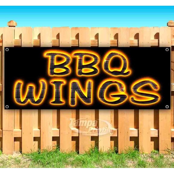 BBQ Wings 13 oz Vinyl Banner With Metal Grommets