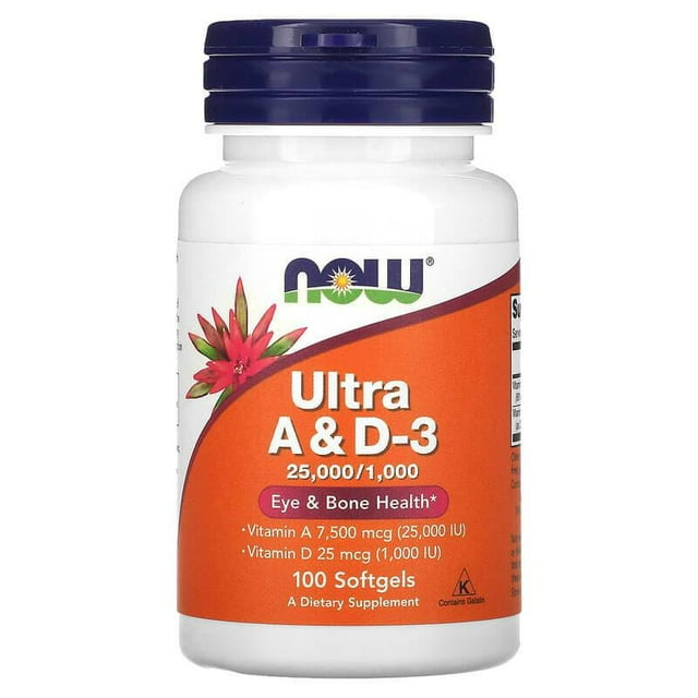 NOW Foods, Ultra A y D3, 100 cápsulas blandas