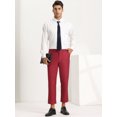 thumbnail image 3 of Pantalones de vestir recortados pahombre Pantalones lisos al tobillo con frente plano borgo36, 3 of 6