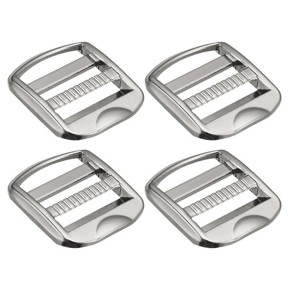 Metal Ladder Buckle Slider, 4 Pack 25mm(1") Inner Width, Silver Gray