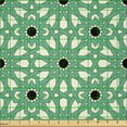 thumbnail image 2 of Ambesonne Moroccan Fabric by the Yard Microfiber, North Stars, 10 Yards, Sea Green Cream Black, 2 of 2