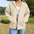 thumbnail image 7 of YanHoo Women's Fall Zip Up Hoodies Sweatshirts | Comfy Fleece Lined, Long Sleeve Pockets, Drawstring Hooded, Loose Fit, Fashion Y2K, Track Jackets, Spring Winter Clothing, 7 of 7