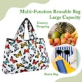 thumbnail image 5 of Wrapables Large Foldable Tote Nylon Reusable Grocery Bags, Rainbow Butterflies, 5 of 7