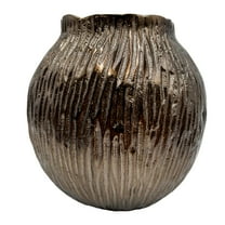 Bergamo Art 8 Inch Tall Decorative Handmade Aluminum Flower Vase in Bronze