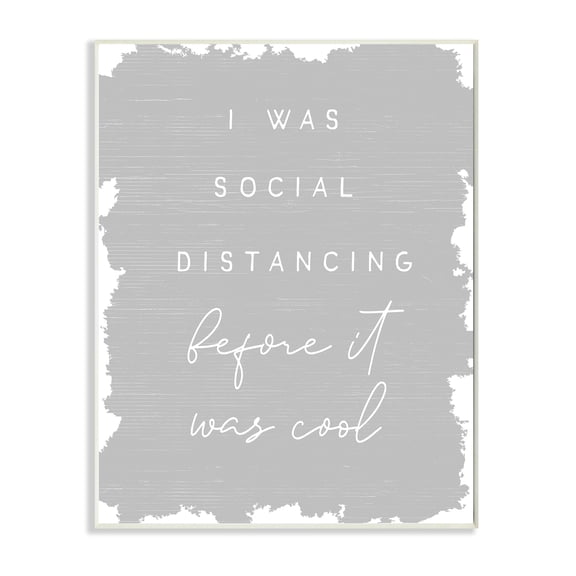 Stupell Industries Social Distancing Before It’s Cool Sassy Hipster Phrase Wall Plaque, 13 x 19, Design by Daphne Polselli
