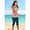 thumbnail image 3 of Swim 365 Women's Plus Size Longer Length Braided Tankini Top, 3 of 4