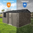 thumbnail image 5 of Extra Large 12x10ft Steel Shed - Sliding Barn Door + Ventilation Window, Weatherproof, 5 of 8