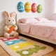 thumbnail image 5 of Tapete de conejo de Pascua | Alfombra antideslizante supersuave y acogedora para dormitorio, porche, pasillo, dormitorio | Decoración impermeable para interiores y exteriores para la primavera., 5 of 9
