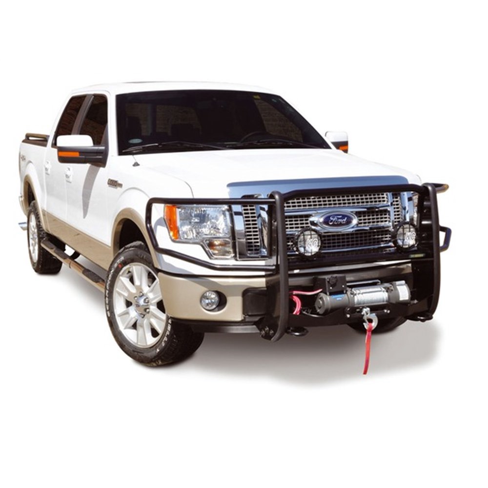 Go Rhino 23293MB Winch Bumper/Grille Guard; Black Powdercoat; w/Grille