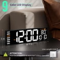 thumbnail image 3 of 16.5" Large Digital Wall Clock with Remote Control, Auto-Dimming LED Display with Date Temp, Big Number Wall Mount Decor Clock for Seniors, Classroom, Dorm, Home, Office, Gym White, 3 of 6