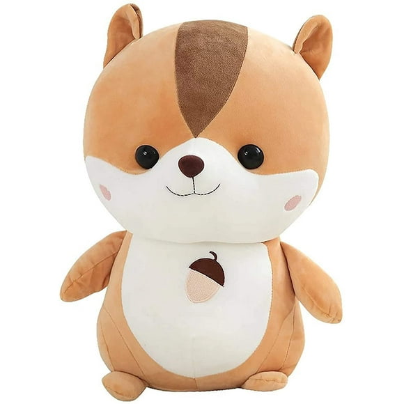 Warm Squirrel Plush Toy, Lovely Squirrel Stuffed Animal Plush Doll, Soft Plush Pillow Sofa Backrest Cushion, Kawaii Squirrel Plushie for Boys Girls, Gift for Childrens Day Holiday Birthday (Brown)