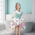 thumbnail image 6 of Colorful Fantasy Food Elements Pattern Hooded Bath Towel，50"x30" for Ages 3 To 12 Kids, Quick Dry Lightweight Soft Microfiber Hood Beach Towel Cover Up for Kids, 6 of 7