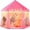 03 Pink Tent with Large Star Lights, variant on Princess Tent Girls Large Playhouse Kids Castle Play Tent with Star Lights Gift Toy for Children Indoor and Outdoor Games, 55'' x 53'' (DxH) (Grey)