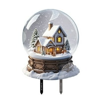 ZCSKFIN PVC Christmas Garden Stake Ornament with Holiday Motifs, Quick-Insert Yard Decoration for Courtyard and Lawn, Weather-Resistant Festive Display for Outdoor Seasonal Decor