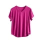 thumbnail image 2 of Pijama de manga corta para mujer, color liso, manga corta, camiseta fina, pijama de manga corta, blusa de poliéster, 2 of 8