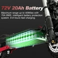 thumbnail image 4 of 72V 6000W Electric Scooter Adults, up to 55 MPH, 11" Wheel Tubeless Off Road Tire, Hydraulic Suspension, Foldable Escooter with Seat, 4 of 9