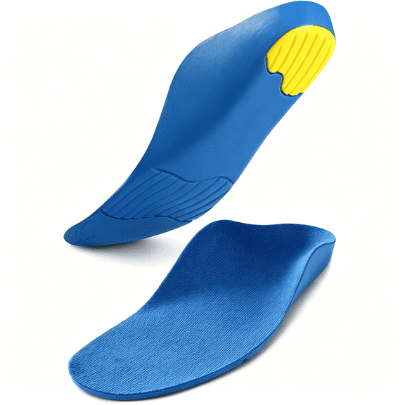 XIRQI Kids Orthotic Cushioning Arch Support Shoe Insoles, Children Pu Foam Inserts for Flat Feet, Plantar Fasciitis, Feet Heel Pain Relief Blue