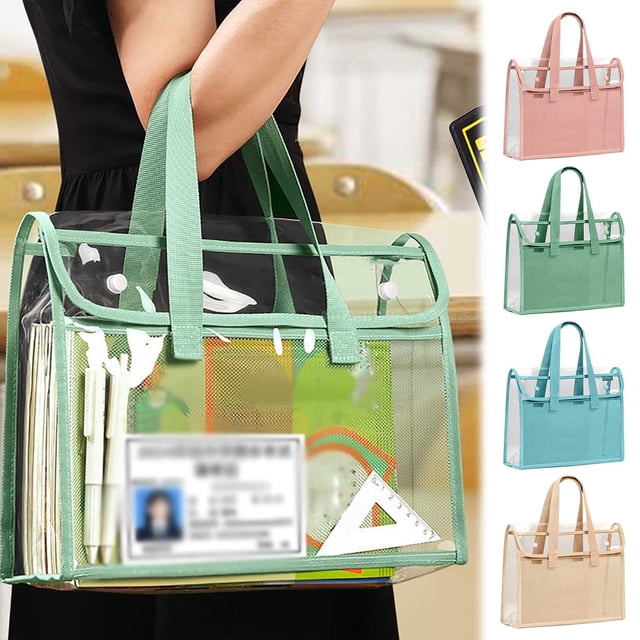MTBLYS Transparent Document Bag Exam Specific Bag Pvc Waterproof Storage 33X26X9Cm Snap Button Closure Subject Folder Tutoring Supplies