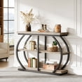 thumbnail image 5 of Fnova 41.3" Industrial Console Table, 3-Tier Entryway Table with Arched Metal Frame, Storage Shelves, Easy Assembly, for Living Room, Hallway, 5 of 18