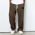 thumbnail image 2 of Mens Casual Knit Pants Loose Straight Leg Drawstring Waist Comfort Trousers, 2 of 4