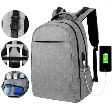 Uni Diaper Bag Backpack Ver Large Capacity Ny Tote For Baby Mom Dad Versatile Bags Fits 17 Laptop Grey