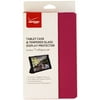Verizon Folio Case & Tempered Glass Bundle for Ellipsis 8 HD - Pink