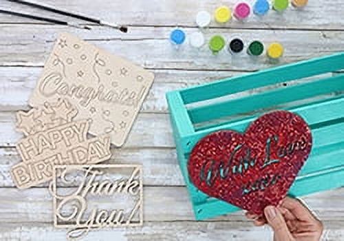 Hampton Art Brown Wood Crate Décor Made with Love, 4 Pieces
