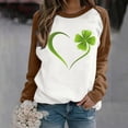 thumbnail image 2 of St. Patrick's Day Shirts for Women Crew Neck Casual Long Sleeve Patchwork Funny Printed Pullover Tops Sweatshirts(Khaki,XXXL), 2 of 5