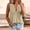 Beige, variant on CYMMPU Women's Sleeveless Crinkle Linen Tank Top, V Neck Pleated Henley Button Front Relax Summer Blouse Wine XL