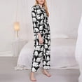 thumbnail image 3 of Fuzoiu Cute Cartoon Polar Bear Print Women's Long-Sleeved Pajama,Lounge Button Down Nightwear,Womens Notch Collar Pajama Set-XX-Large, 3 of 7