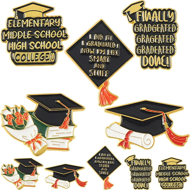 KAKOWELY 10 broches de birrete de graduado, broches de adorno para bolsa de regalo, broches delicados para solapa de graduación.