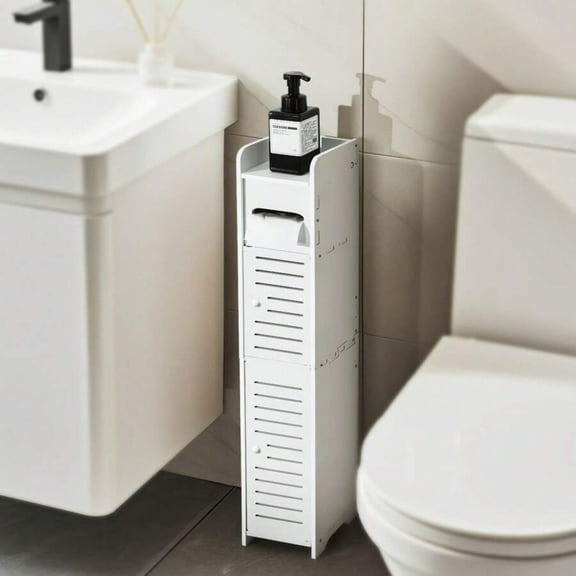 3-Tiers Slim Bathroom Storage Cabinets In Different Sizes, Collapsible Storage Cabinets, Narrow Bathroom Storage Cabinets, Slim PVC Organizers