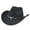Black, variant on New Vintage Western Cowboy Hat For Men's Gentleman Lady Jazz Cowgirl With Leather Wide Brim Cloche Church Sombrero Hombre Caps