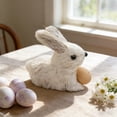 thumbnail image 4 of Adornos de Pascua, figuras de conejo de Pascua, estatuas de paja para decoración de jardín y hogar, adorno de mesa de primavera con zanahoria, artesanía natural para celebraciones festivas, adorno de, 4 of 6