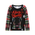 thumbnail image 3 of WIBACKER 1-12Years Toddler Boys Christmas Pajamas Set Toddler Girls Long Sleeve Tops and Pants 2 Piece Pjs Plaid Sleepwear, 3 of 10