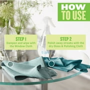E-Cloth Window Cleaning Kit, Premium Microfiber Glass and Window Cleaner, Washable and Reusable, 100 Wash Guarantee, Green