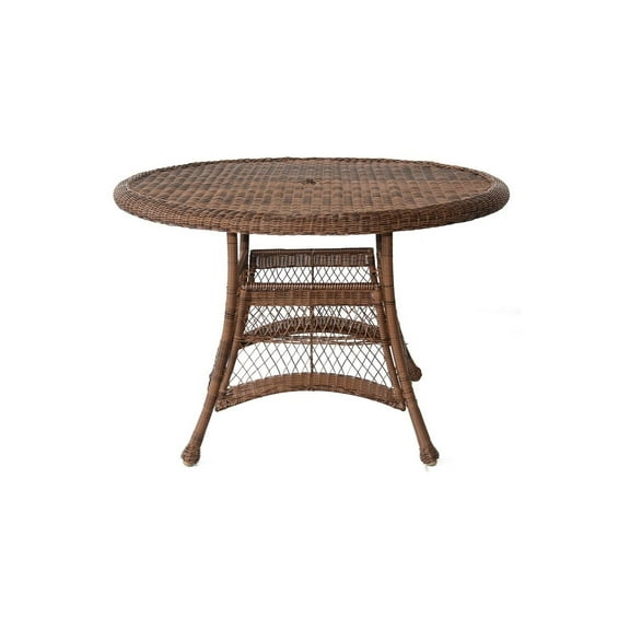 Jeco Wicker 44" Round Dining Table-Finish:Honey