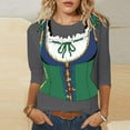 thumbnail image 2 of Oktoberfest Shirt for Women Funny Graphic German Shirts 3/4 Sleeve October Festival Oktoberfest Outfits 2025 Party Themed Tops, 2 of 4