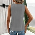 thumbnail image 5 of Baberdicy Cutout Sleeveless Tank Top - Women's Summer Casual V-Neck Strappy Blouse, Breathable Going Out Tee with Eyelet Details (Grey | L), 5 of 8