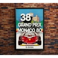 thumbnail image 2 of Monaco - Grand Prix - 1980 - Vintage Racing Poster (24x36Inches(Black-Framed)), 2 of 6