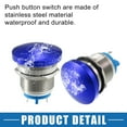 thumbnail image 5 of Unique Bargains Waterproof IP65 Momentary Push Button Switch for Car 19mm 3A 250V Push Button Switch Blue (Set of 2), 5 of 7